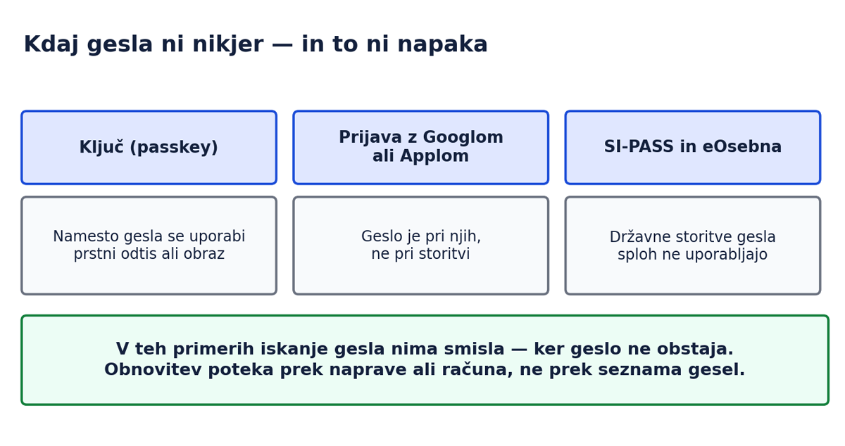 Kdaj gesla ni nikjer — in to ni napaka