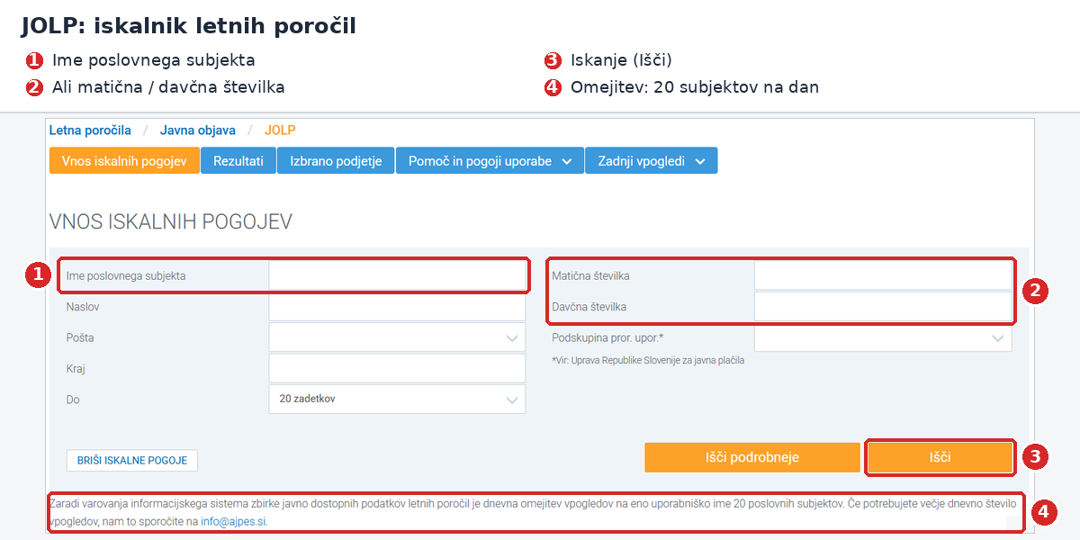JOLP iskalnik letnih poročil