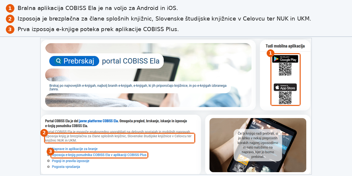 Portal COBISS Ela z bralno aplikacijo za Android in iOS