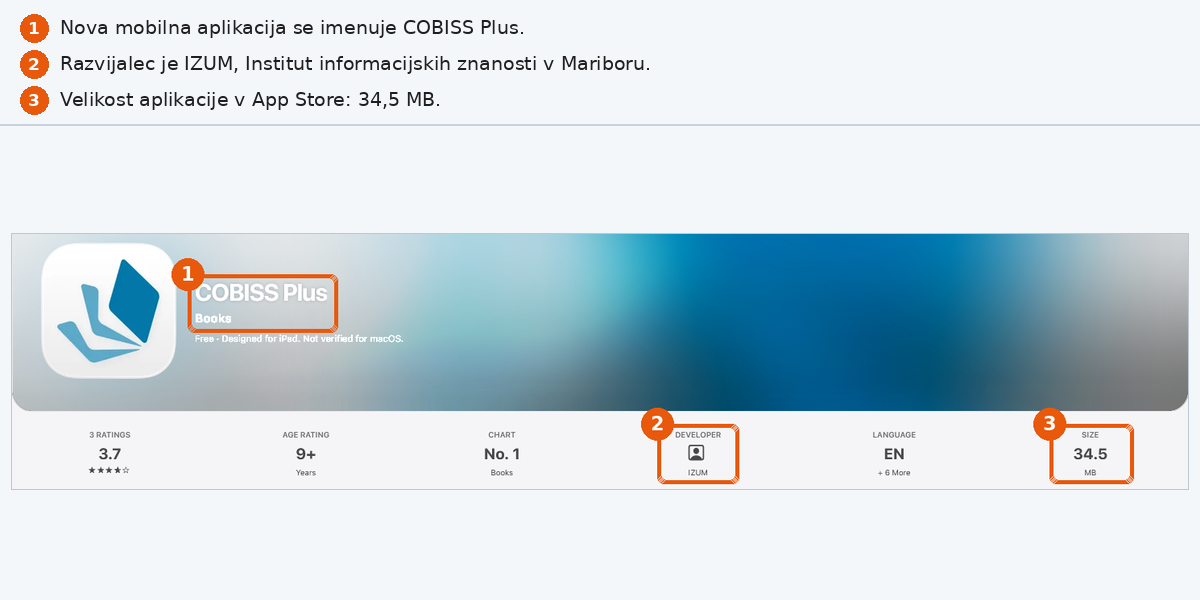 Aplikacija COBISS Plus v App Store, razvijalec IZUM