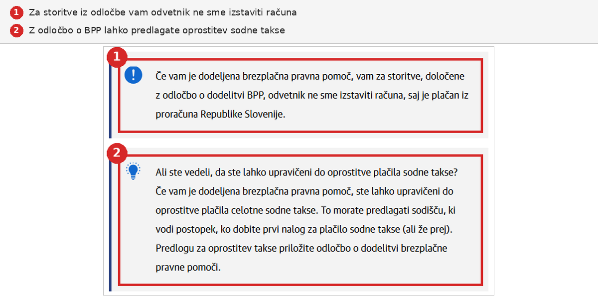 Na sodišču: z odločbo o BPP odvetnik ne sme izstaviti računa
